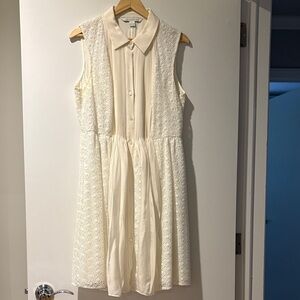 Diane Von Furstenberg Cream Lace Dress